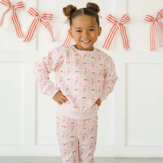 Sweet Wink Ballet Pink | Candy Cane Lane Christmas Sweatshirt