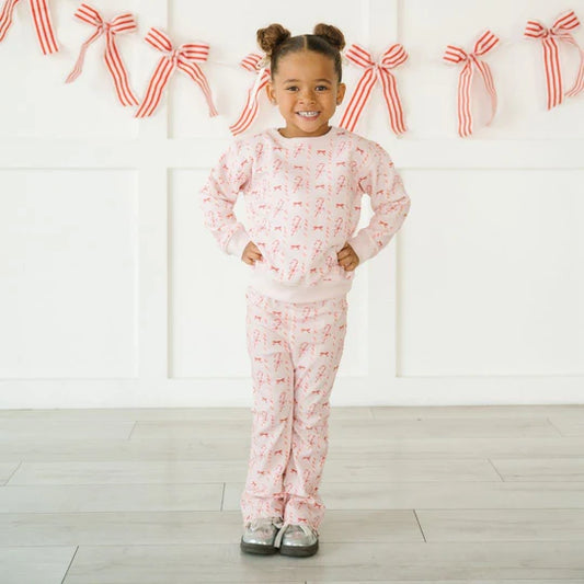 Sweet Wink Ballet Pink | Candy Cane Lane Christmas Flare Leggings