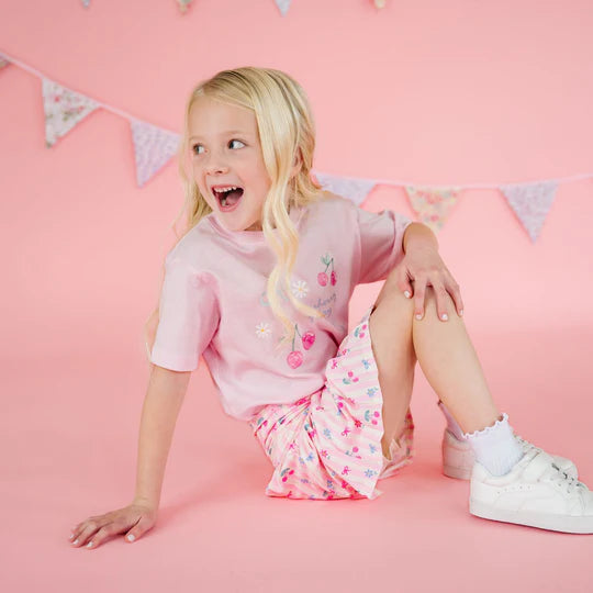 Sweet Wink Soft Pink | Cherry Bow Athletic Short
