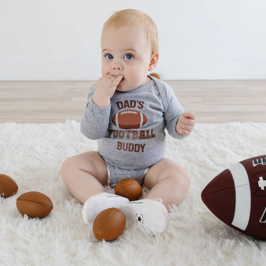 Sweet Wink Gray | Dad's Football Buddy Long Sleeve Bodysuit
