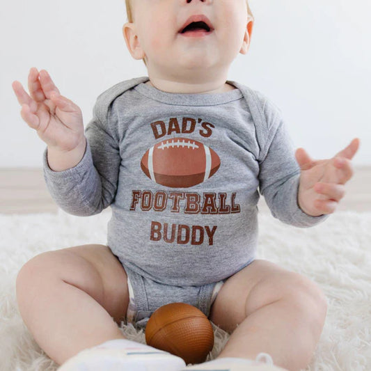Sweet Wink Gray | Dad's Football Buddy Long Sleeve Bodysuit