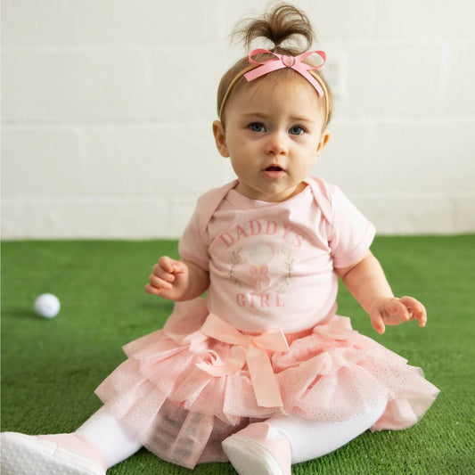 Sweet Wink Ballet Pink | Daddy's Golf Girl Short Sleeve Bodysuit