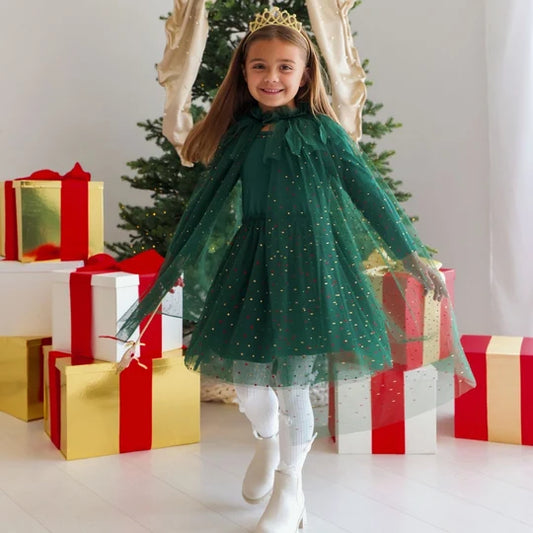 Sweet Wink Emerald | Rhinestone Christmas Cape