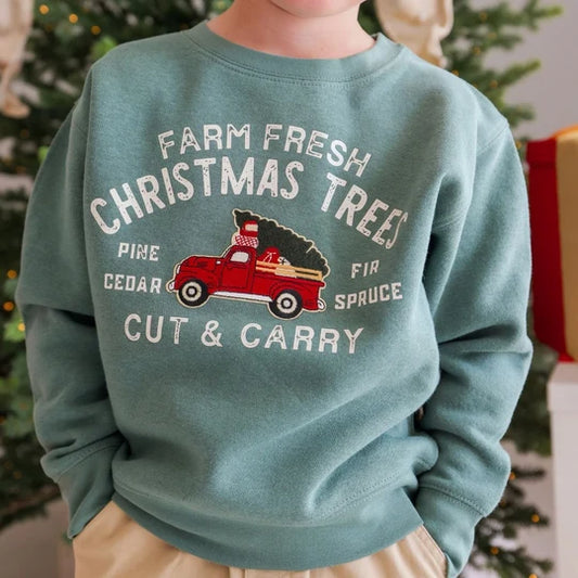 Sweet Wink Sage Green | Farm Fresh Christmas Tree Patch Sweatshirt
