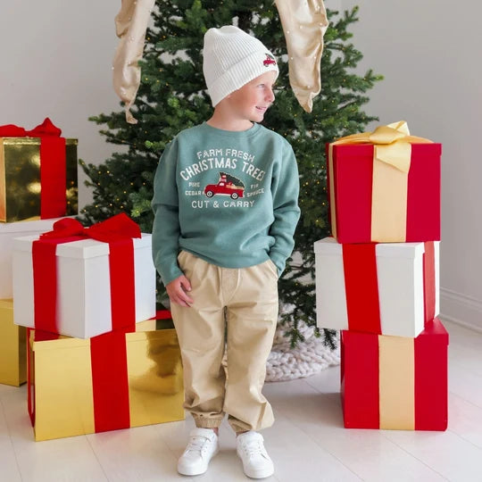 Sweet Wink Sage Green | Farm Fresh Christmas Tree Patch Sweatshirt