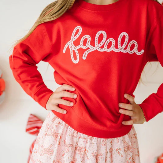 Sweet Wink Red | Falala Patch Christmas Sweatshirt