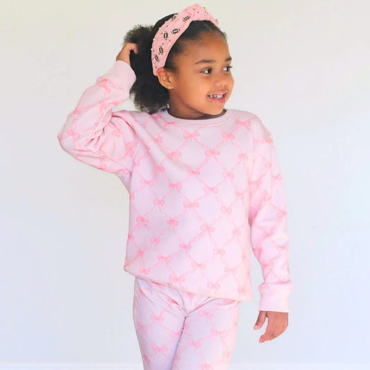 Sweet Wink Ballet Pink | Bow Trellis Sweatshirt