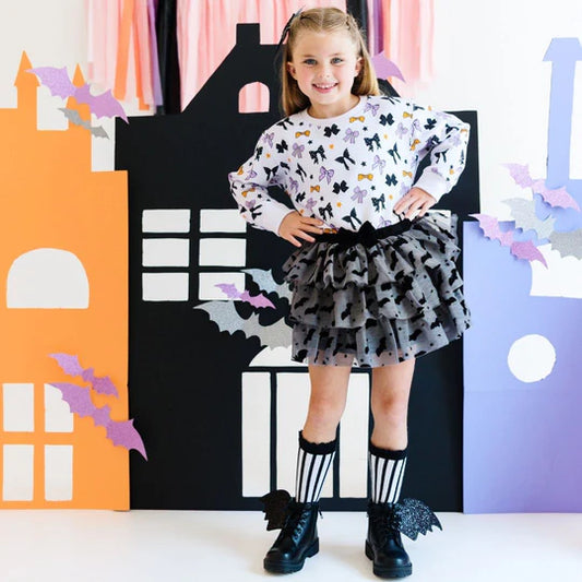 Sweet Wink Lavender | Spooky Bows Halloween Sweatshirt