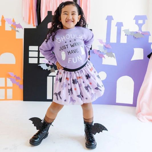 Sweet Wink Lavender | Spooky Bows Halloween Tutu