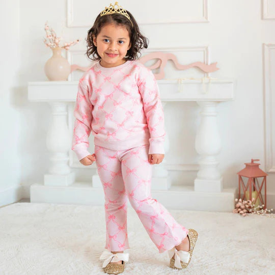 Sweet Wink Ballet Pink | Bow Trellis Sweatshirt