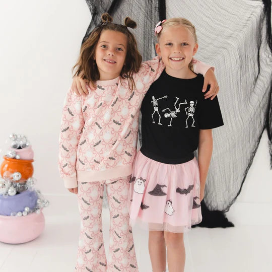 Sweet Wink Pink | Bat and Ghost Trellis Halloween Sweatshirt