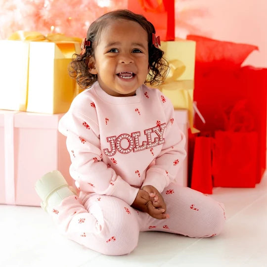 Sweet Wink Ballet Pink | Candy Cane Christmas Flare Legging