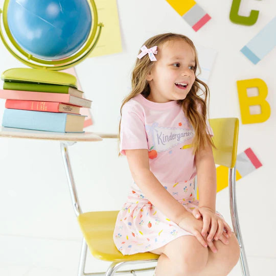 Sweet Wink Ballet Pink | Kindergarten Pennant Short Sleeve T-Shirt