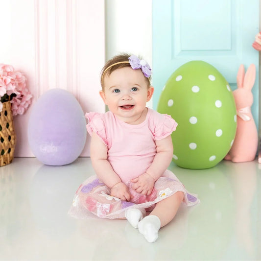 Sweet Wink Bunny Bow Sequin | Easter Short Sleeve Tutu Bodysuit