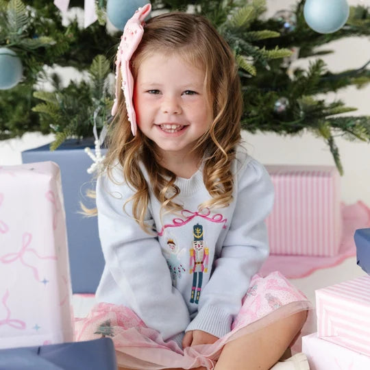 Sweet Wink Pastel Blue | Nutcracker Embroidered Christmas Sweater