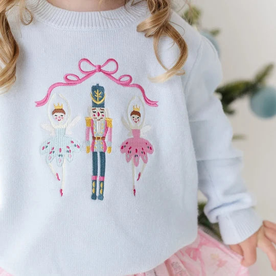 Sweet Wink Pastel Blue | Nutcracker Embroidered Christmas Sweater