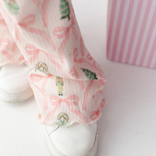 Sweet Wink Ballet Pink | Nutcracker Trellis Christmas Flare Legging