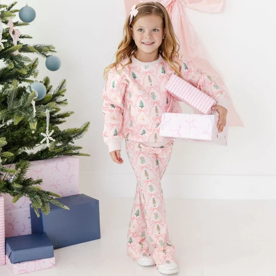 Sweet Wink Ballet Pink | Nutcracker Trellis Christmas Flare Legging
