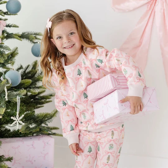Sweet Wink Ballet Pink | Nutcracker Trellis Christmas Flare Legging