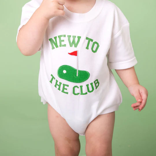 Sweet Wink White | New to the Club Patch Short Sleeve Romper