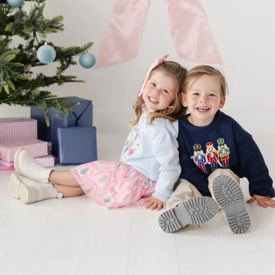Sweet Wink Pastel Blue | Nutcracker Embroidered Christmas Sweater