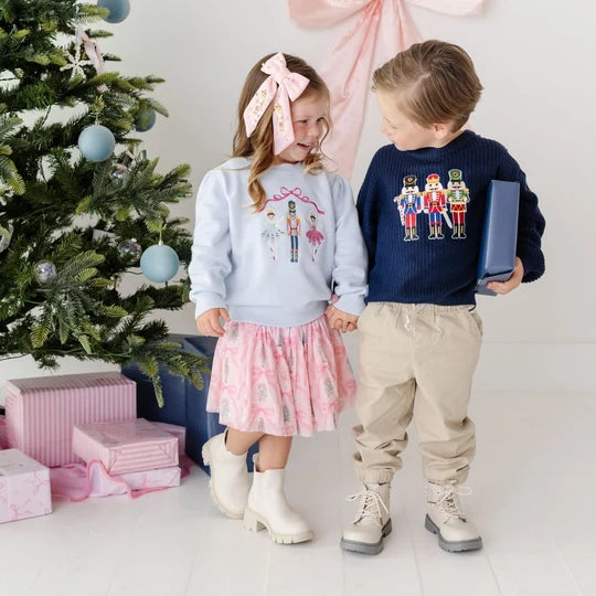 Sweet Wink Pastel Blue | Nutcracker Embroidered Christmas Sweater
