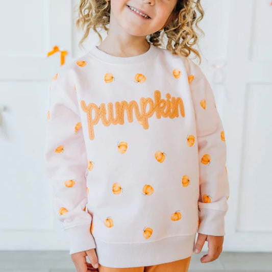 Sweet Wink Pink | Pumpkin Stitch Patch Sweatshirt