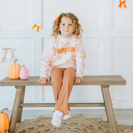 Sweet Wink Pink | Pumpkin Stitch Patch Sweatshirt