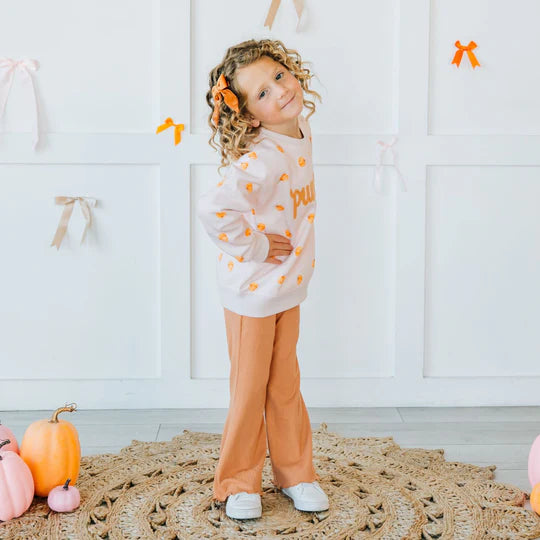 Sweet Wink Pink | Pumpkin Stitch Patch Sweatshirt