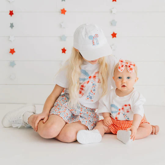 Sweet Wink White | Patriotic Floral Skort