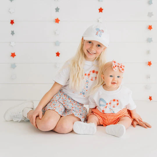 Sweet Wink White | Patriotic Floral Skort