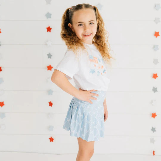 Sweet Wink Sky Blue | Bow Trellis Athletic Skort