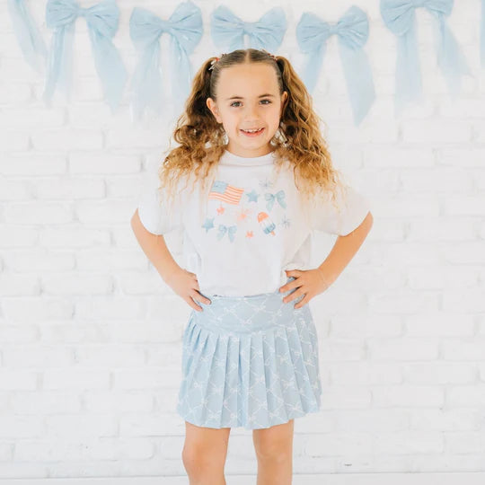 Sweet Wink Sky Blue | Bow Trellis Athletic Skort