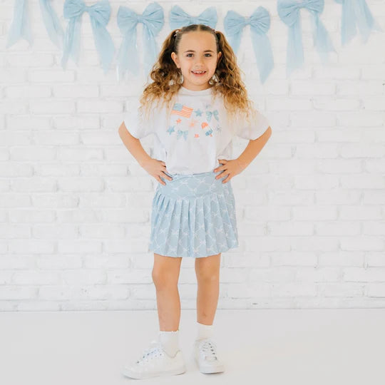 Sweet Wink Sky Blue | Bow Trellis Athletic Skort