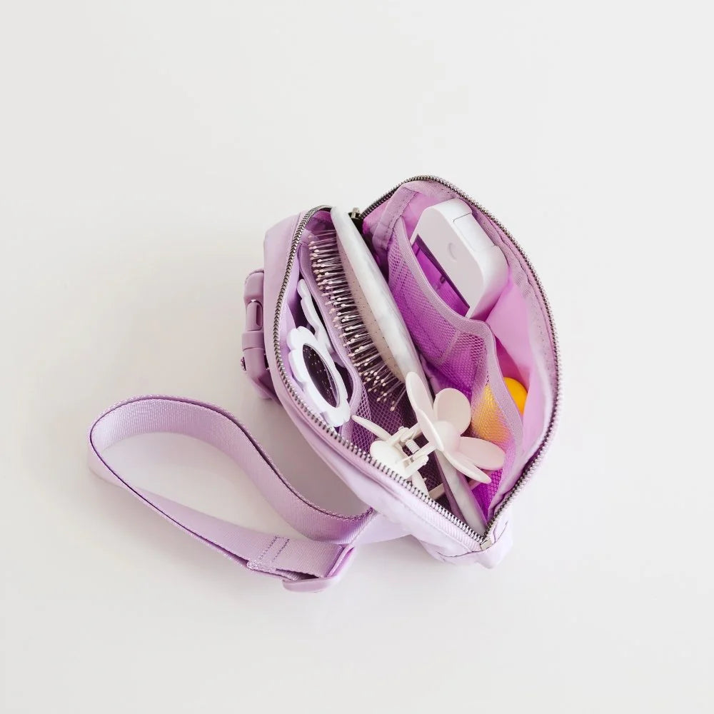 Sweet Wink Lavender | Pearl Heart Patch Belt Bag