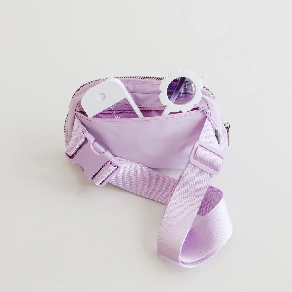 Sweet Wink Lavender | Pearl Heart Patch Belt Bag
