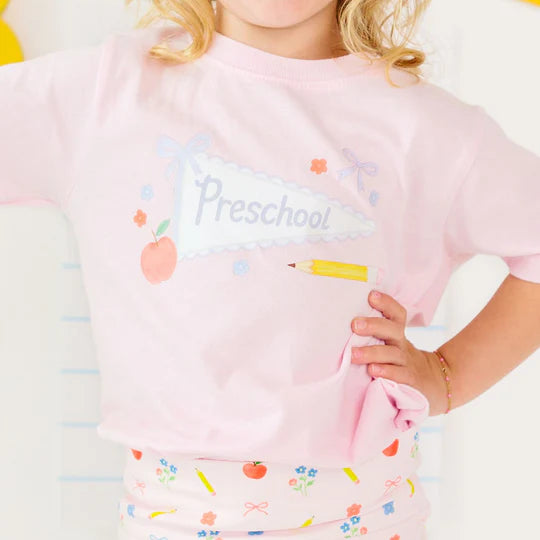 Sweet Wink Ballet Pink | Preschool Pennant Short Sleeve T-Shirt