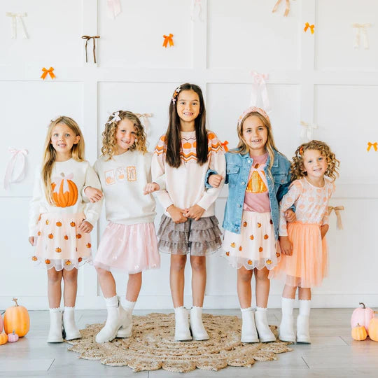 Sweet Wink Pink | Pumpkin Stitch Patch Sweatshirt
