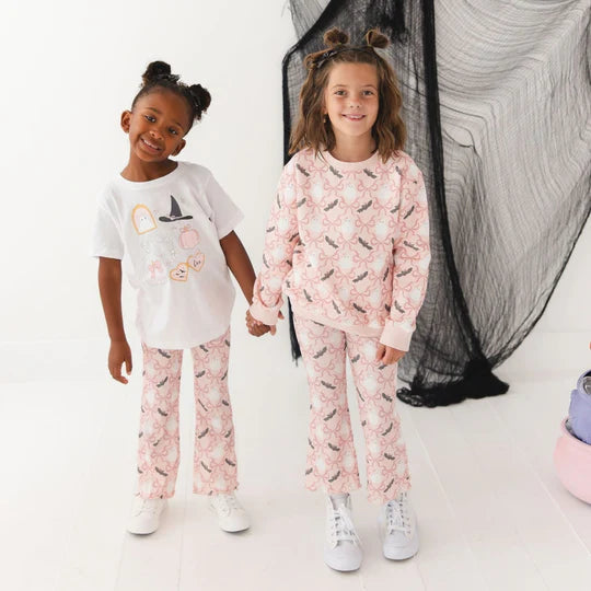 Sweet Wink Pink | Bat and Ghost Trellis Halloween Sweatshirt