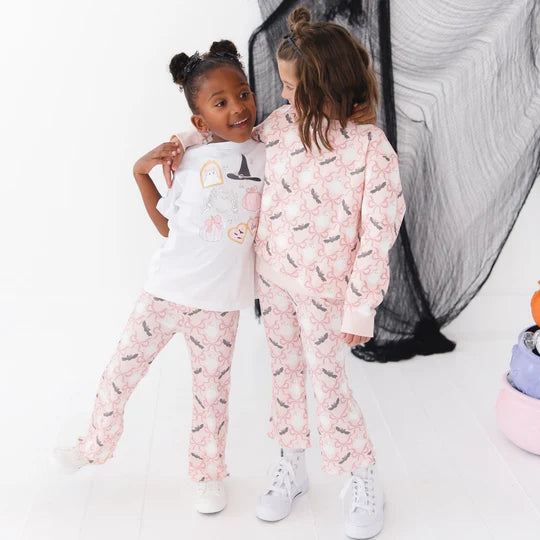 Sweet Wink Pink | Bat and Ghost Trellis Halloween Sweatshirt