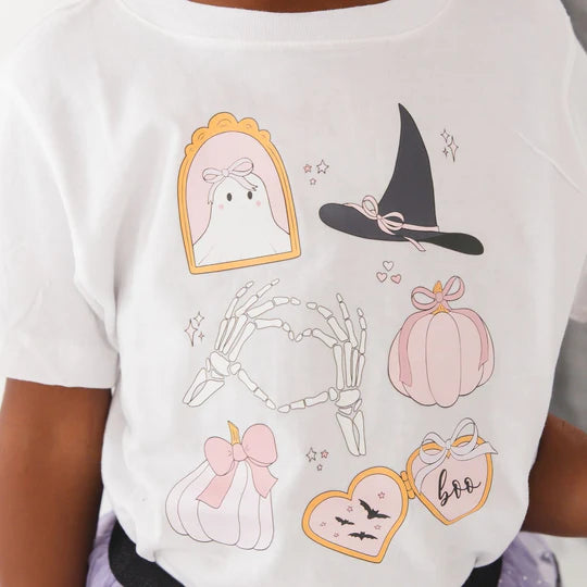 Sweet Wink White | Spooky Girlie Halloween Short Sleeve T-Shirt
