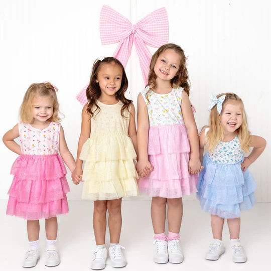 Sweet Wink Blue | Sky Floral Tank Tutu Dress