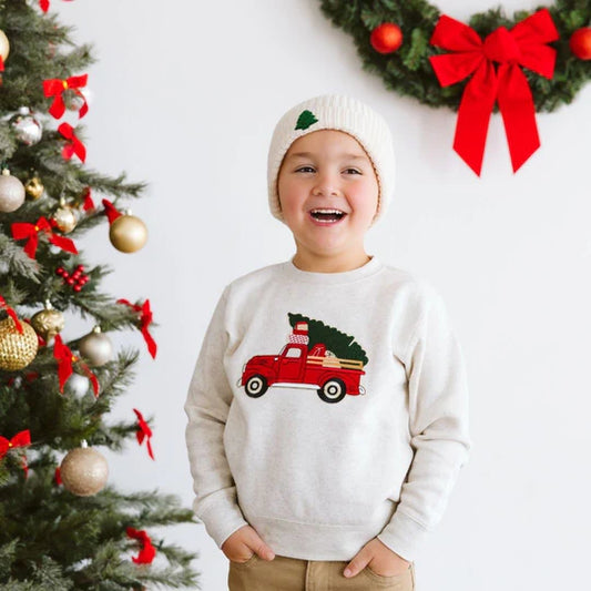 Sweet Wink Natural | Christmas Truck Sweatshirt