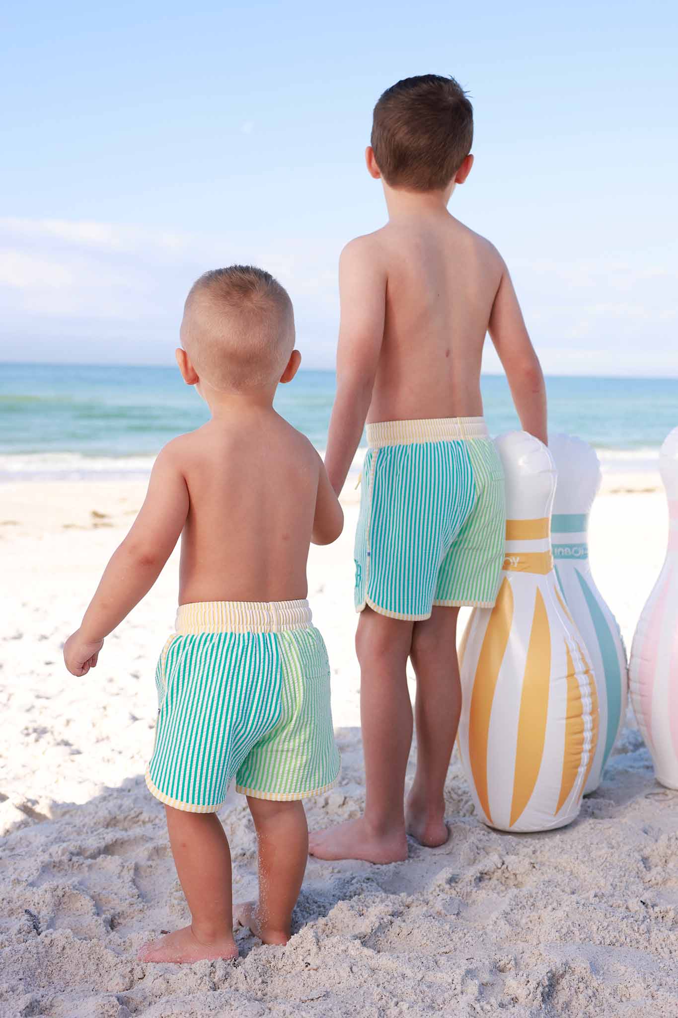 Caden Lane Multi-Colored | Seersucker Swim Trunks