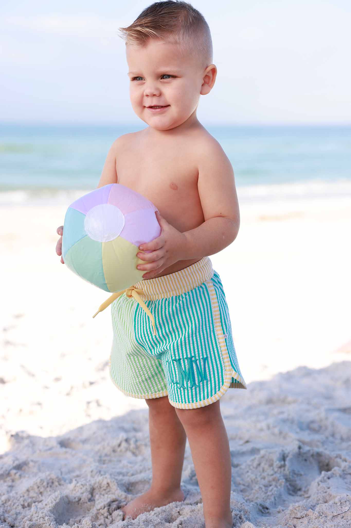 Caden Lane Multi-Colored | Seersucker Swim Trunks
