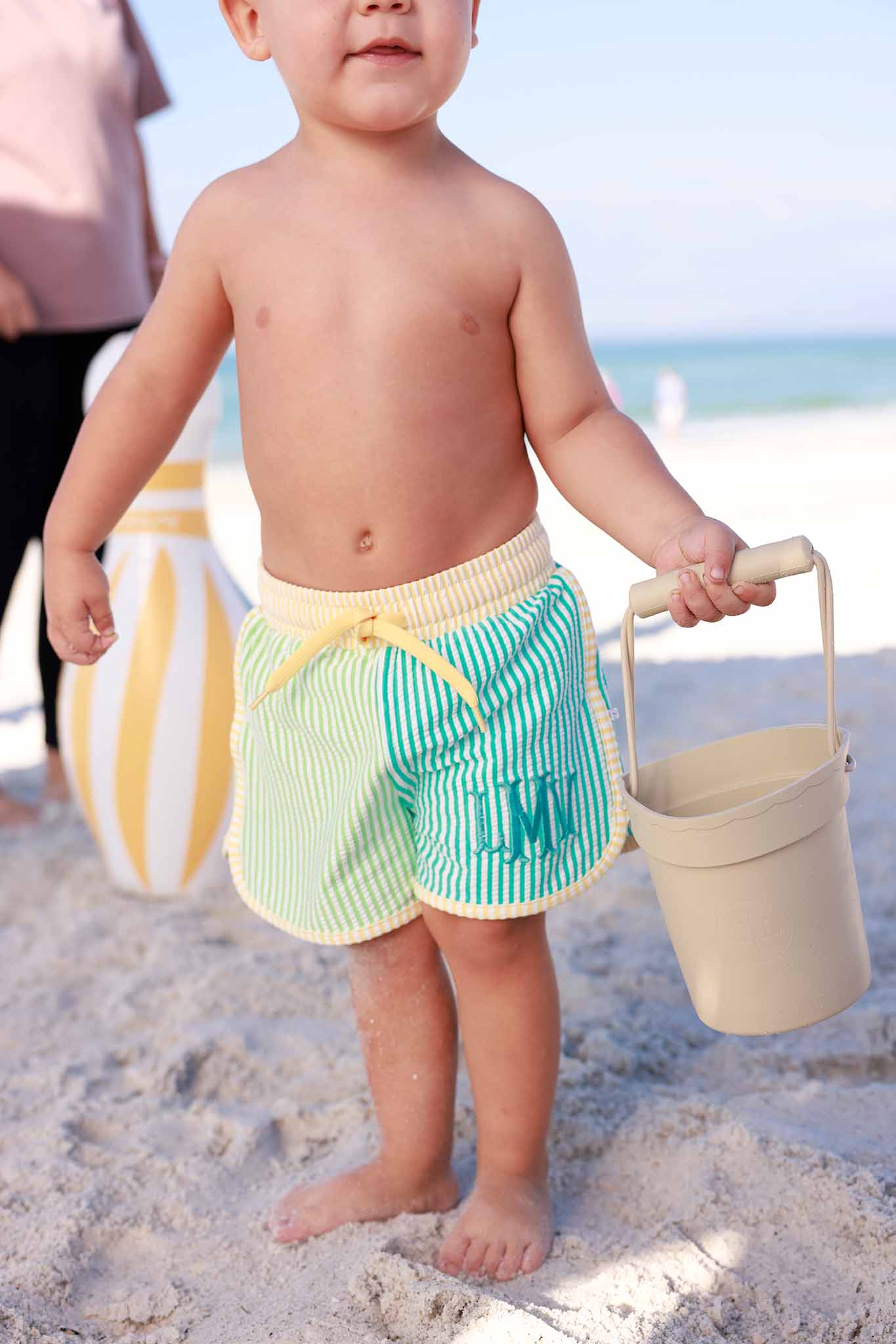 Caden Lane Multi-Colored | Seersucker Swim Trunks