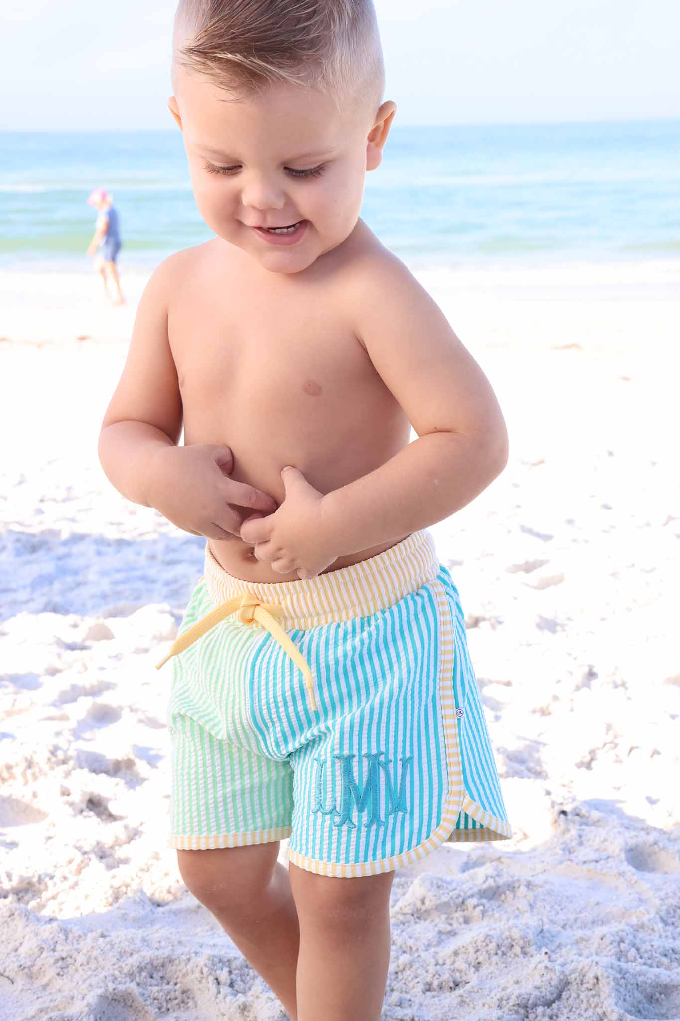 Caden Lane Multi-Colored | Seersucker Swim Trunks