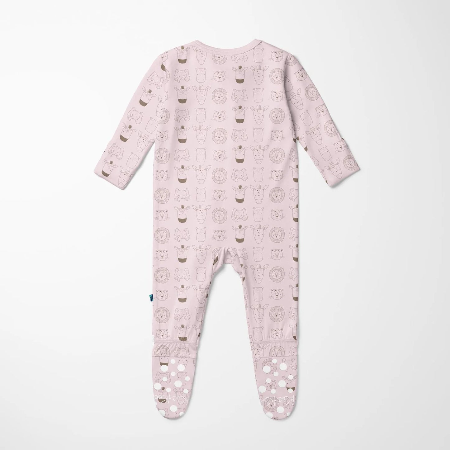 KicKee Shrinking Violet Animals | Print Footie With 2 Way Zipper