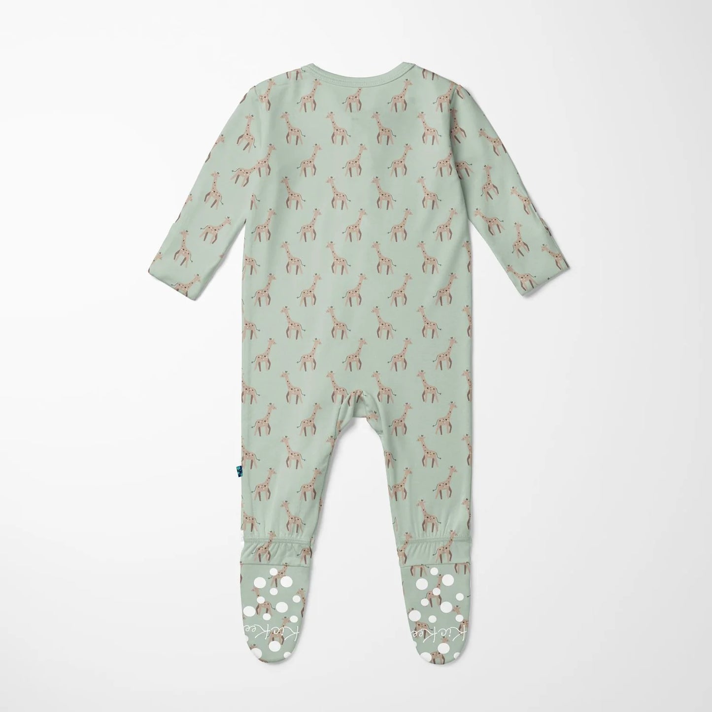 KicKee Aloe Giraffe | Print Footie With 2 Way Zipper
