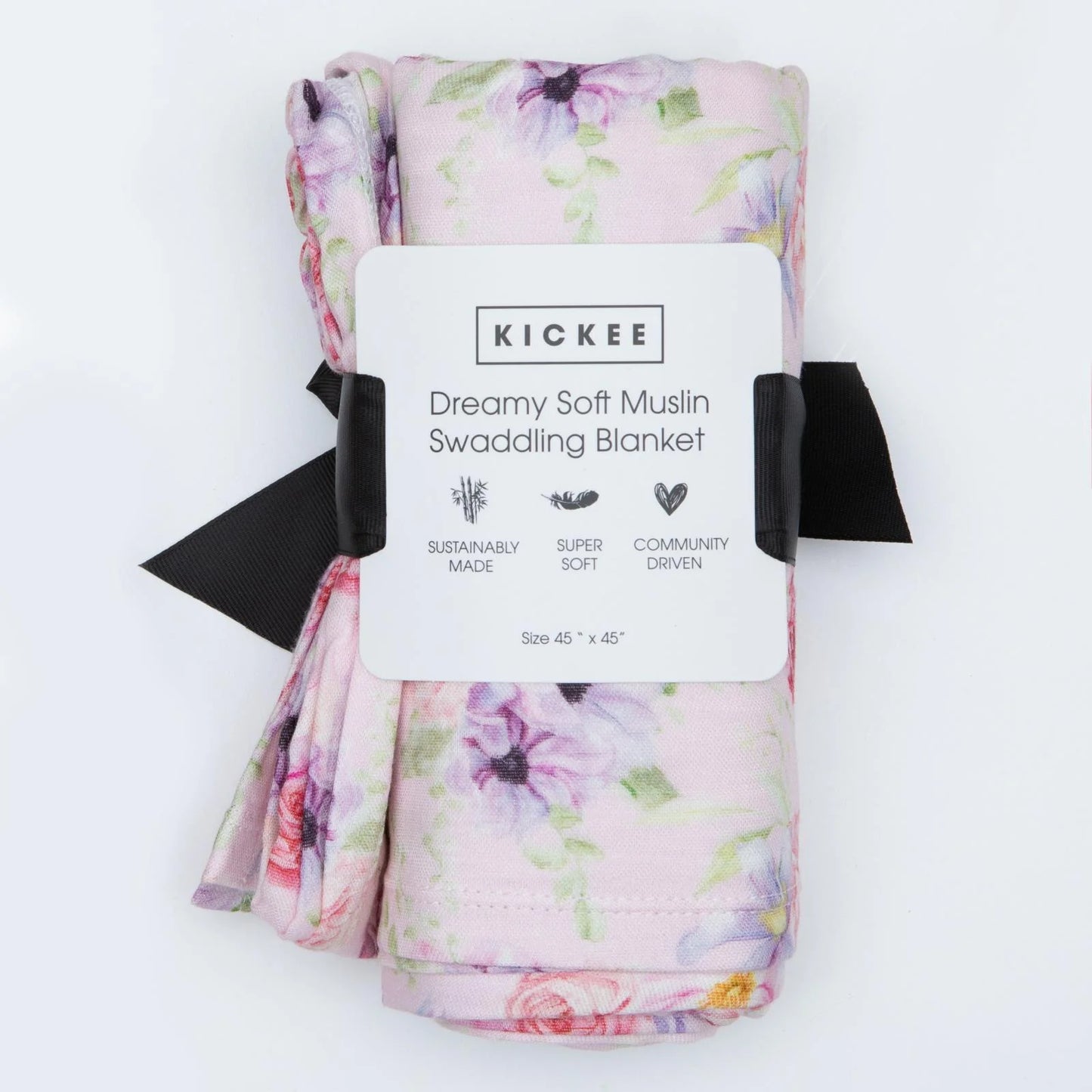 KicKee Shrinking Violet Dreamy Floral | Print Dreamy Soft Muslin Swaddling Blanket